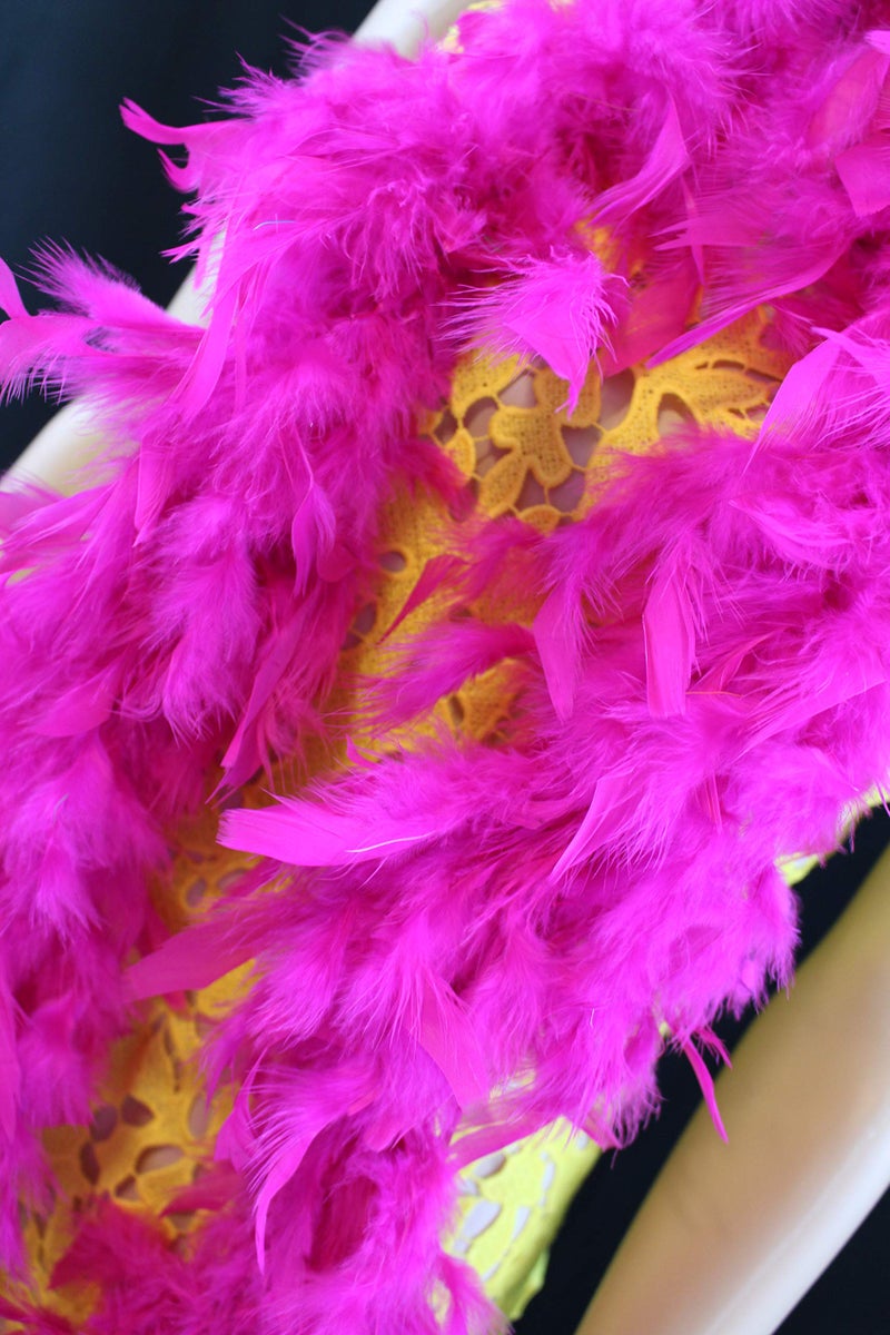 Flydreamfeathers 40 Gram 72" Long, Turkey Chandelle Feather Boa, Dancing Wedding Crafting Party Dress Up, Halloween Costume Decoration (hot pink color) - Image 2